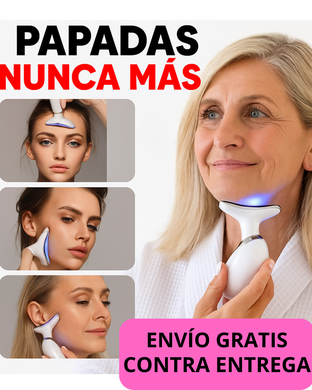 MASAJEADOR FACIAL Y DE CUELLO – LIFTING Y REDUCCIÓN DE PAPADA – EDICIÓN LIMITADA